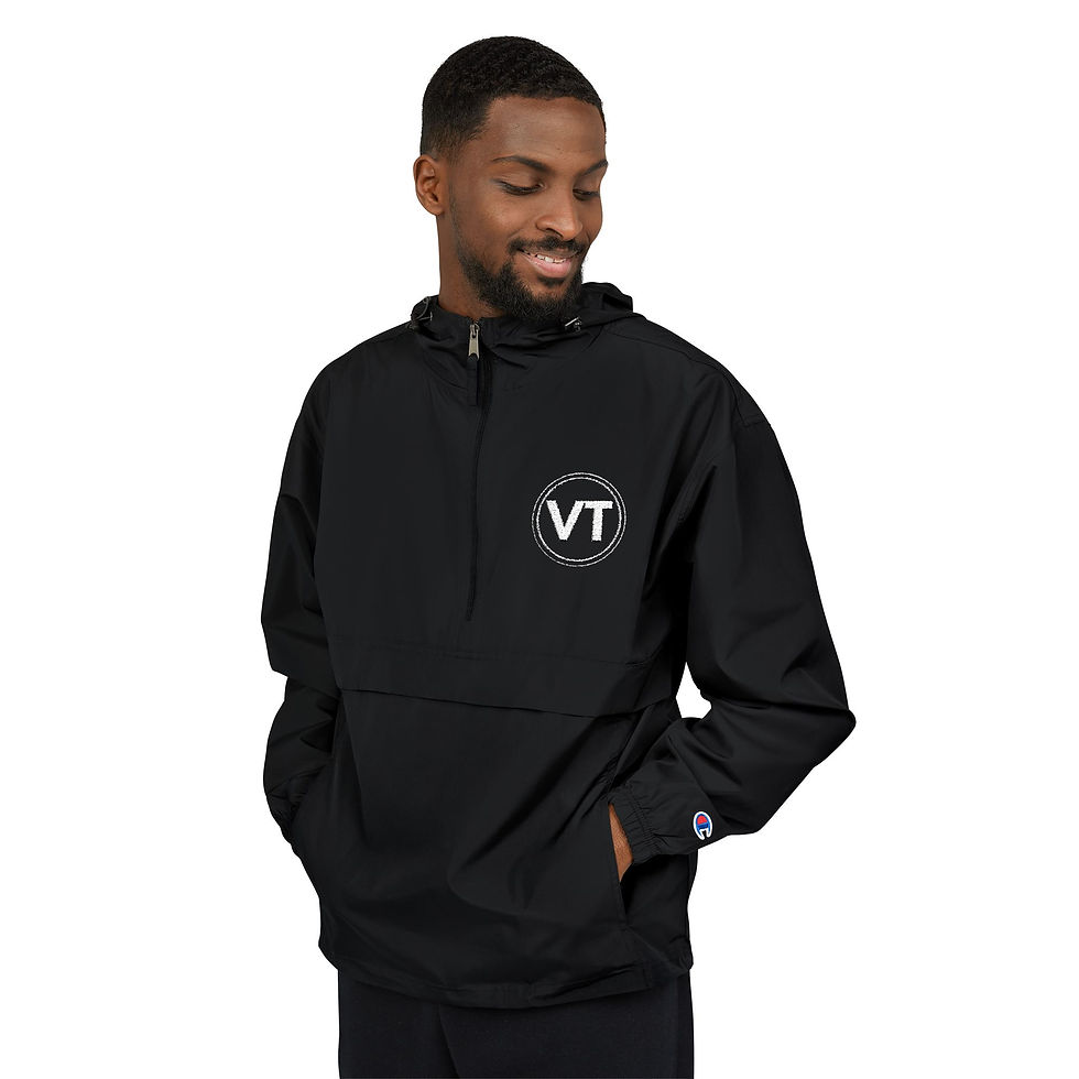 Thumbnail: Anorak Jacket — Black Packable Windbreaker with Voltron Throws Embroidery Logo