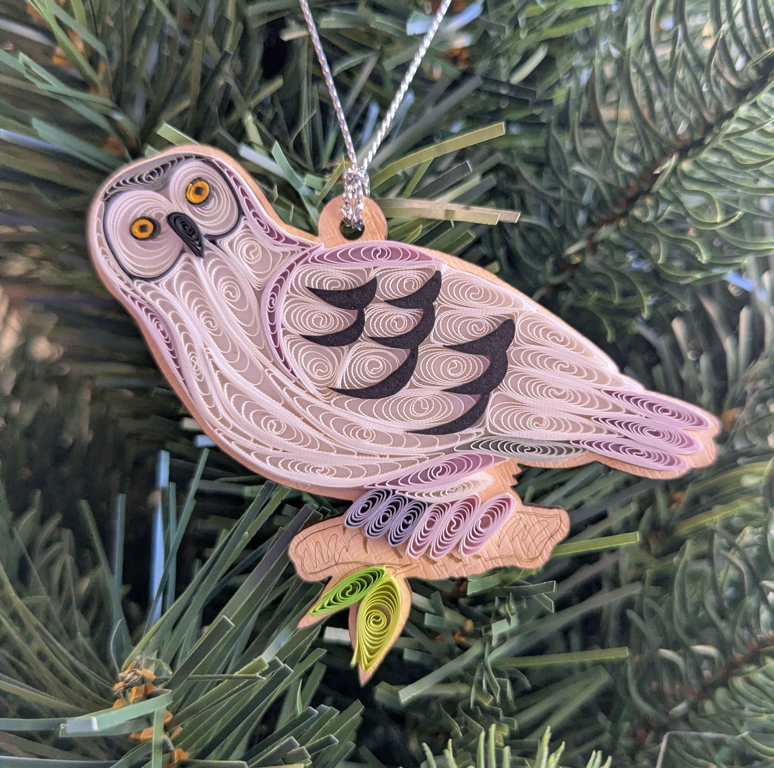 Snowy Owl Quilled Ornament