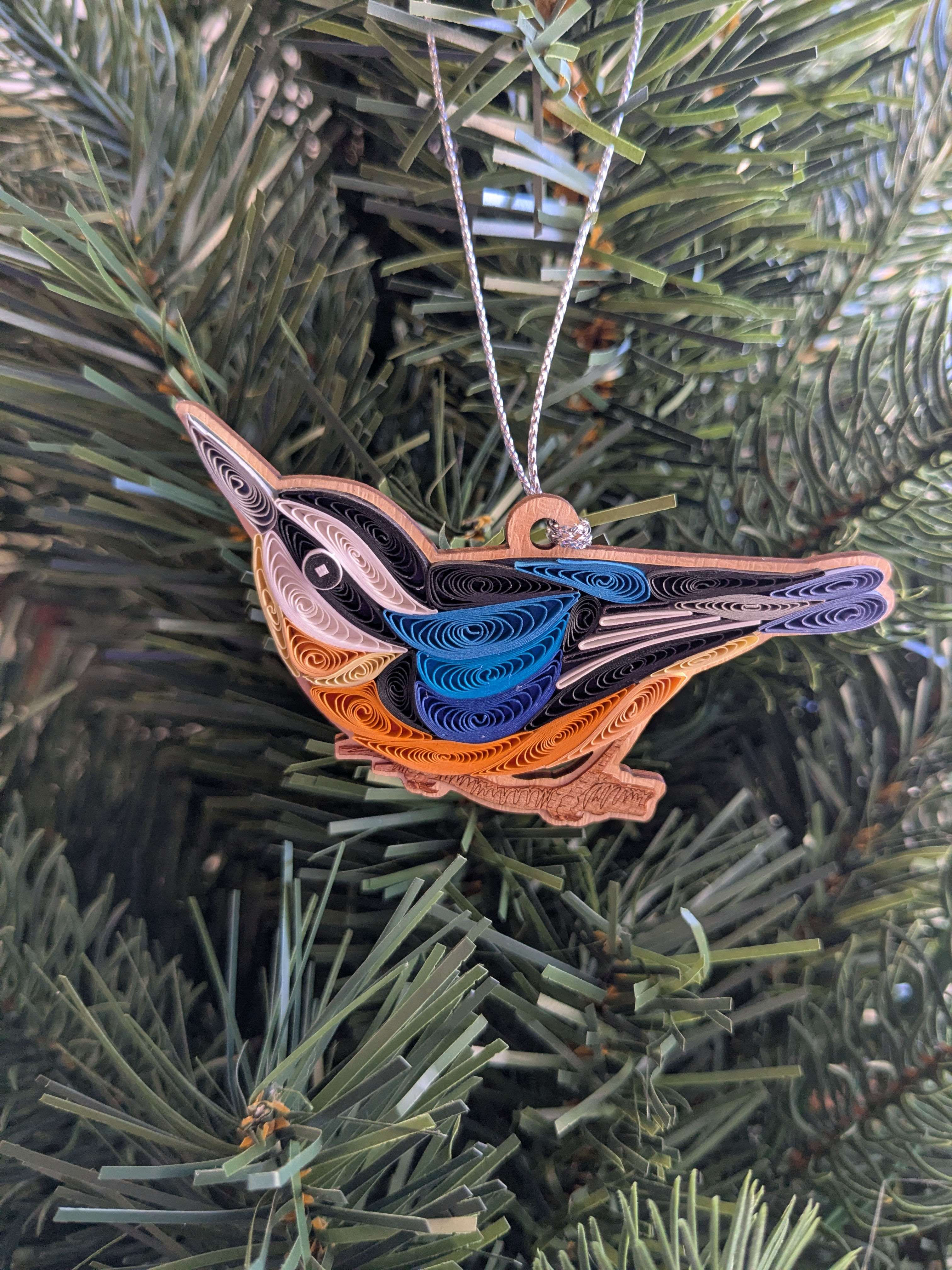 Nuthatch Quilled Ornament