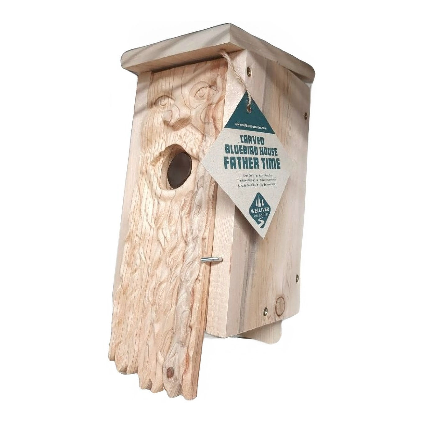 Father Time Carved Bluebird House
