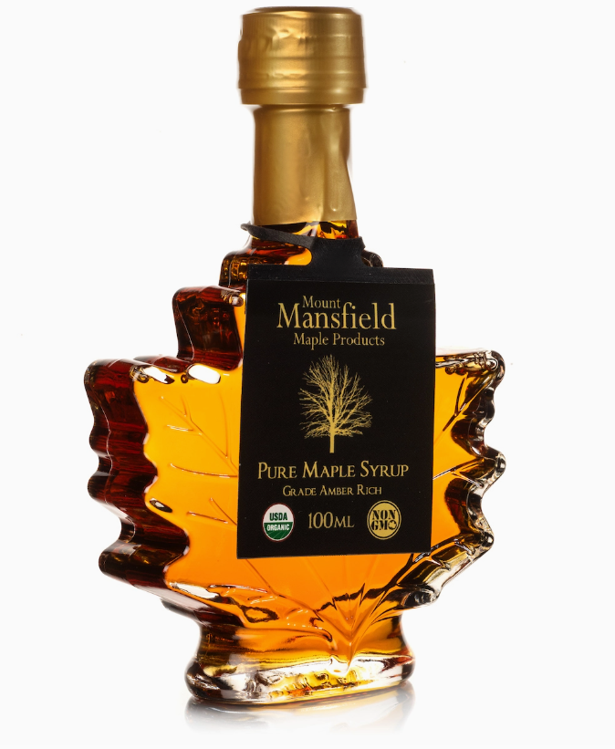 100ml Maple Leaf Bottle Organic Pure Vermont Maple Syrup