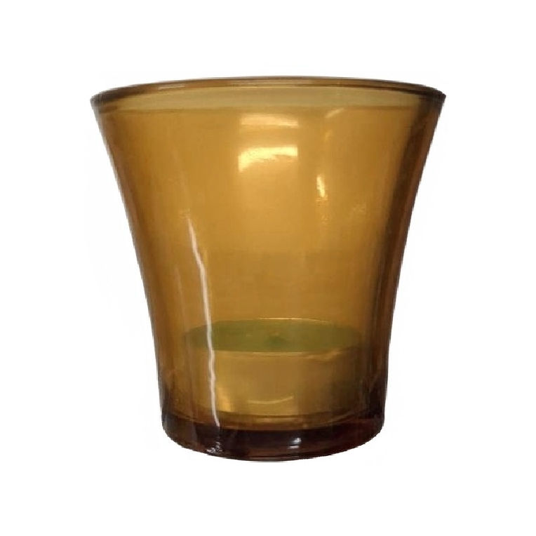 Amber Flared Glass Votive Holder