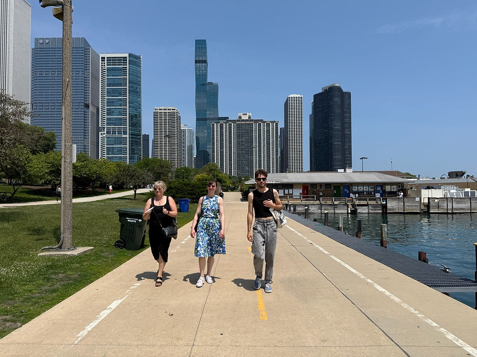 Enjoying the shores of Lake Michigan
