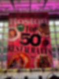 a banner for the top 50 restaurants of Boston