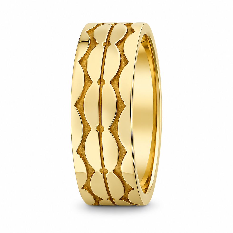 Thumbnail: Sculpted Wave Pattern Wedding Band