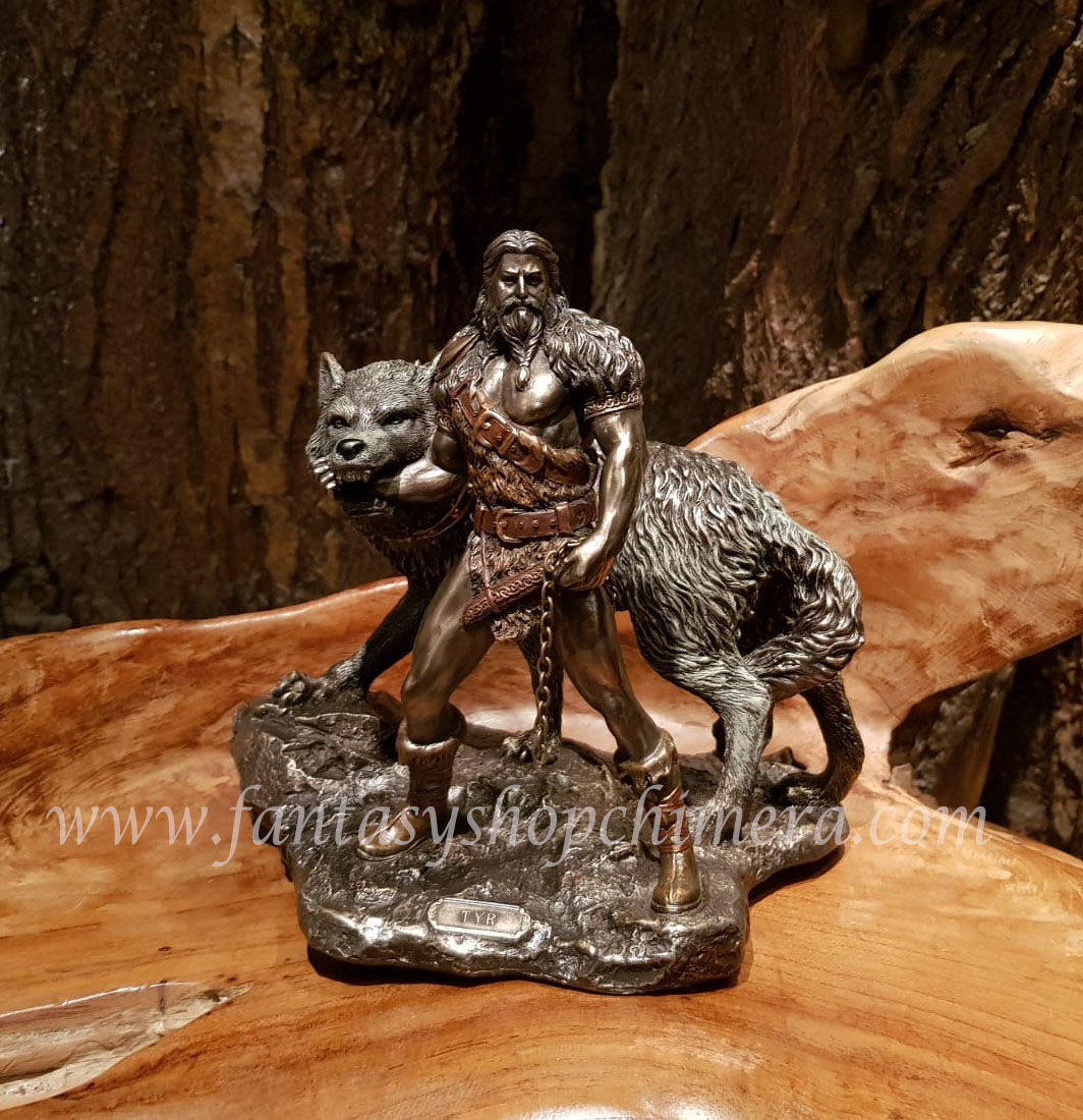 Tyr mythology god nordic viking wolf goden beelden figurines fantasy shop amsterdam brons bronze