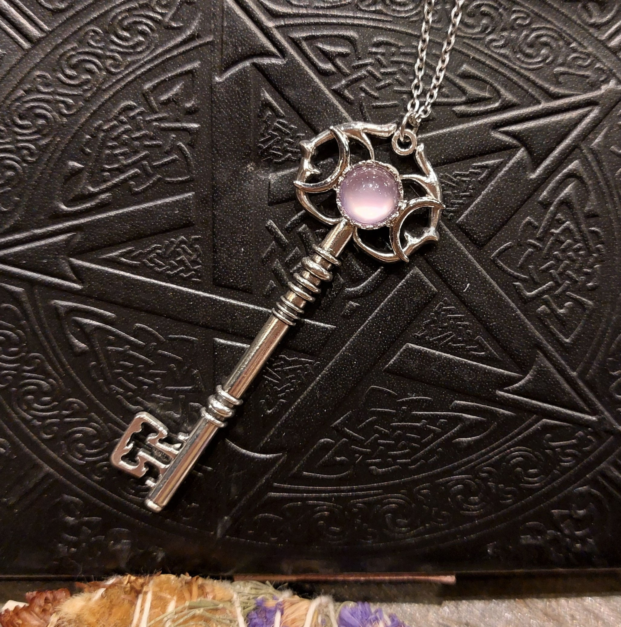 Triple moon goddess key wicca pagan witchy fantasy