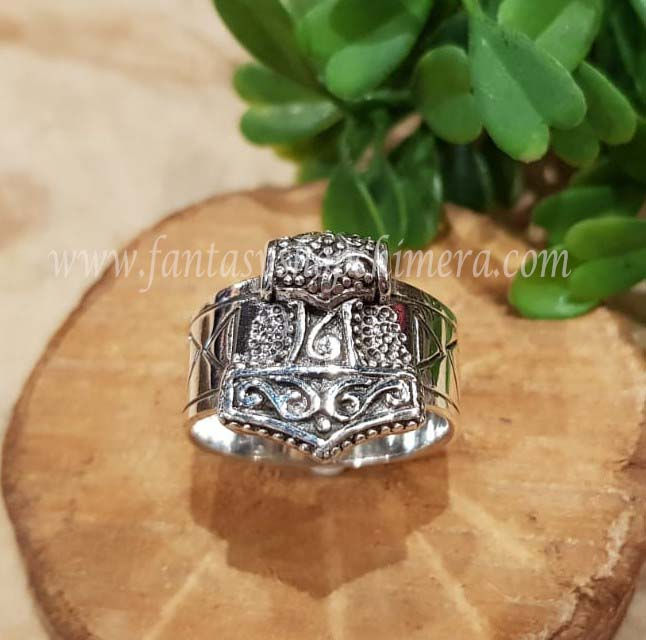 Thumbnail: hammer thor hamer ring silver zilver viking celtic jewelry jewllery symboloc symbolische sieraden winkel fantasy shop
