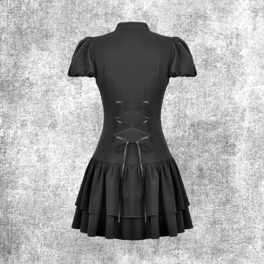 wednesday adams dress little black jurk zwart gothic alternative wear fantasy dark in love