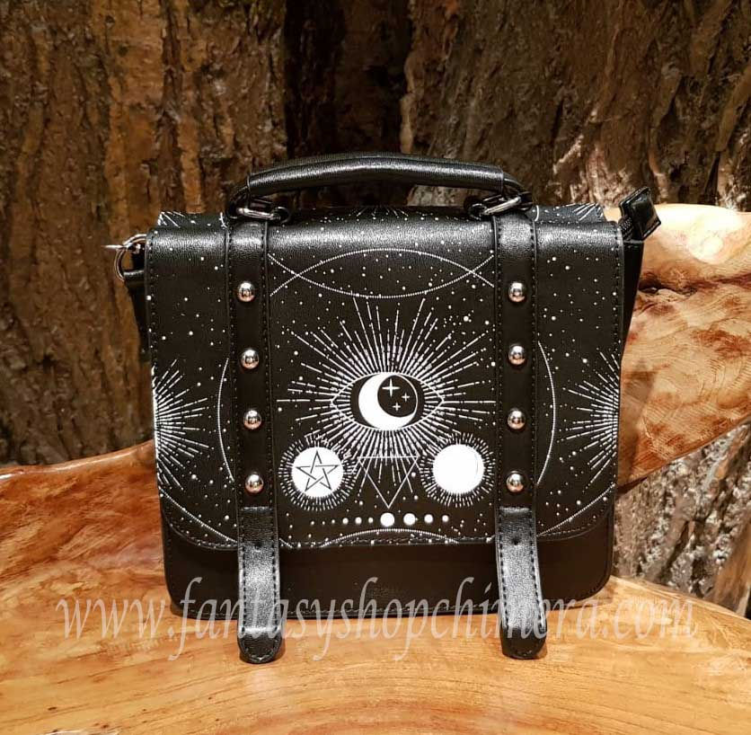 Universe wicca fantasy bag schedel zwarte dames tas schoudertas fantasy shop alternatieve alternative style