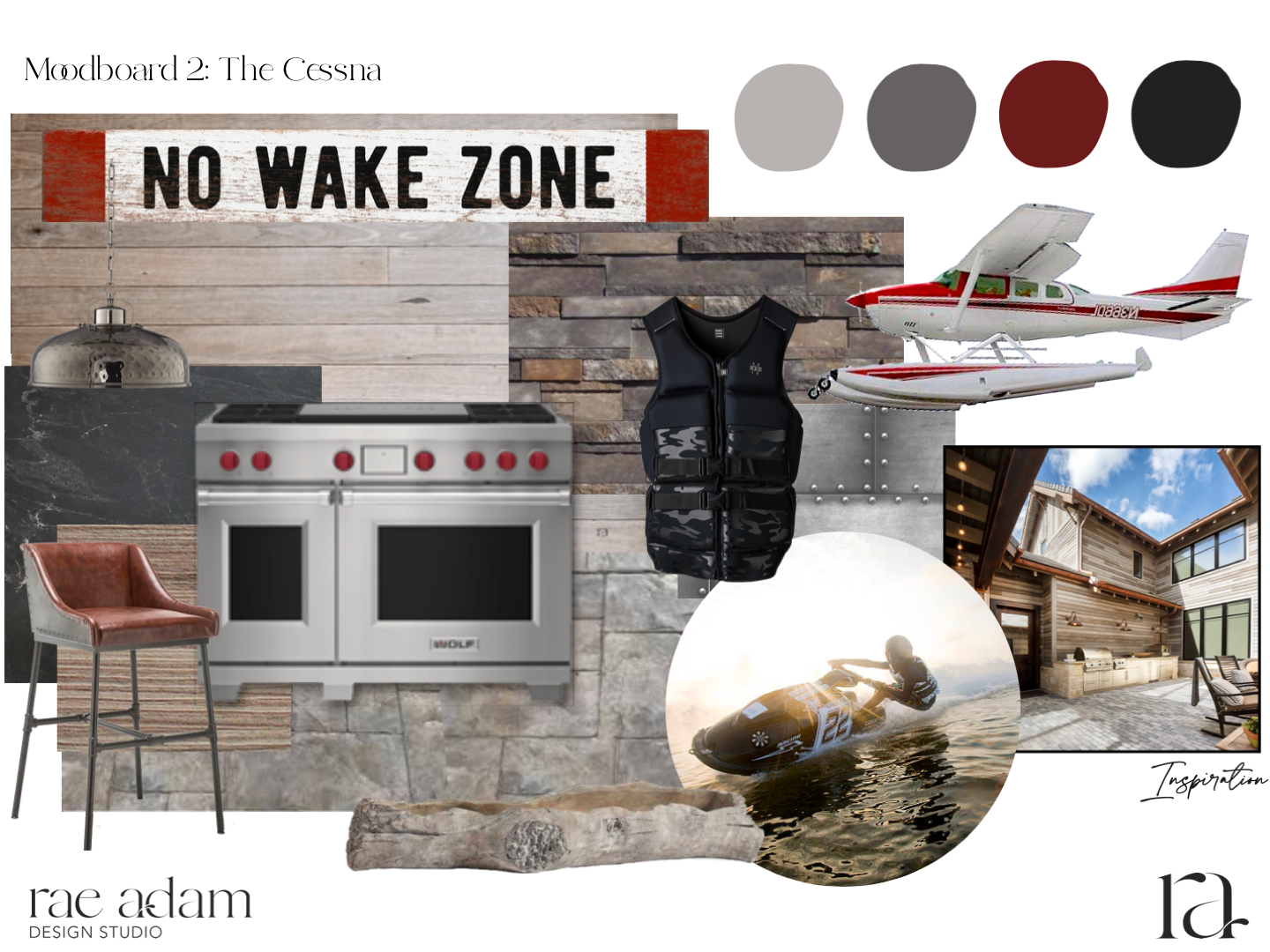 Lake house moodboard, adventurous designs with a rustic feel