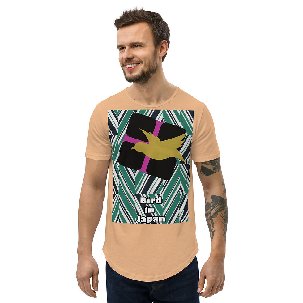 Thumbnail: Men's Curved Hem T-Shirt "Bird in Japan"