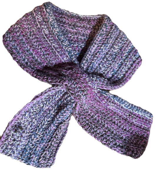 purple/gray keyhole scarf