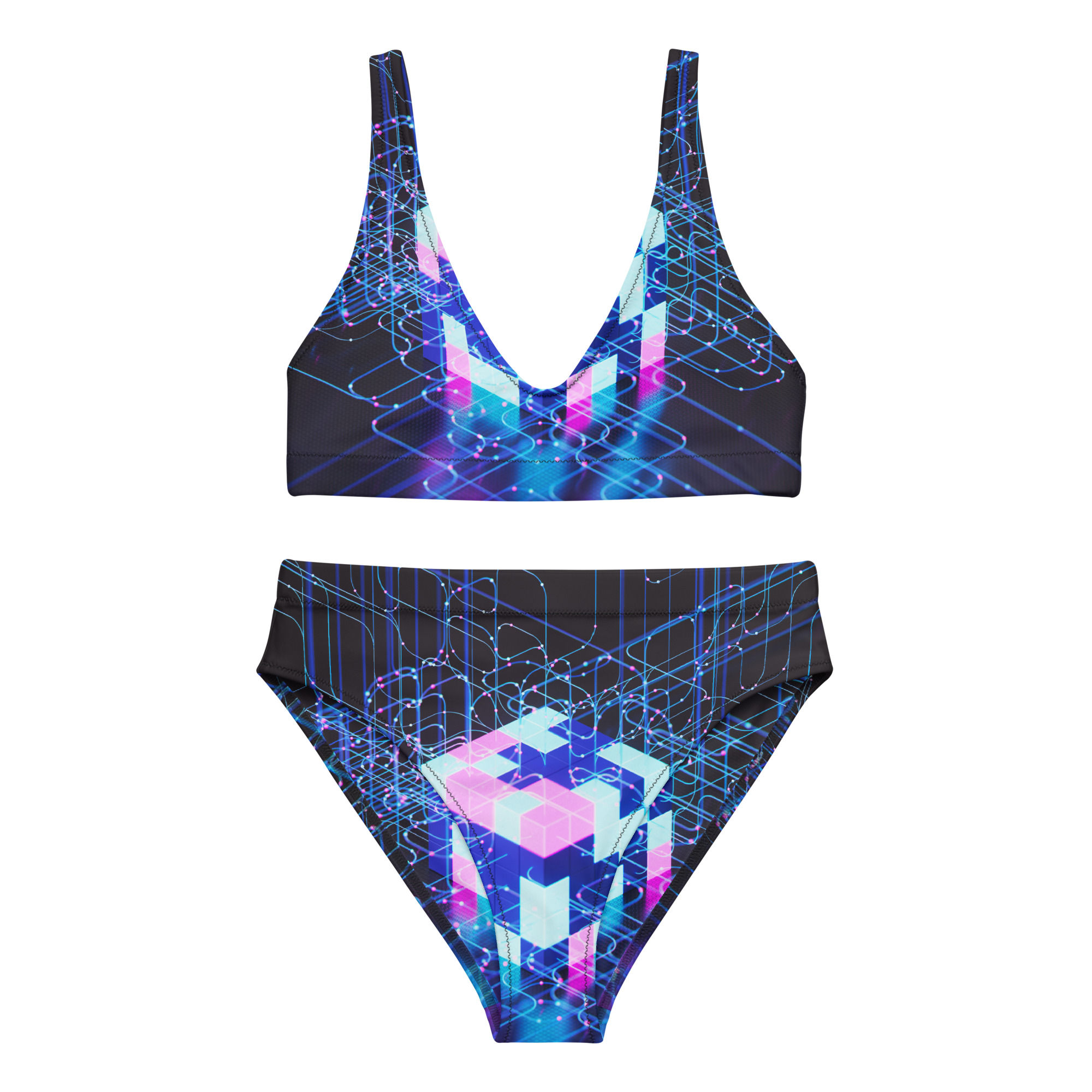 Digital Pulse High-Waisted Bikini