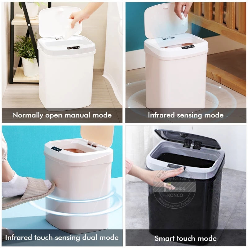 Thumbnail: Smart Trash Bin Trash Can sensor Home intelligent Waste Bins Automatic Electric 