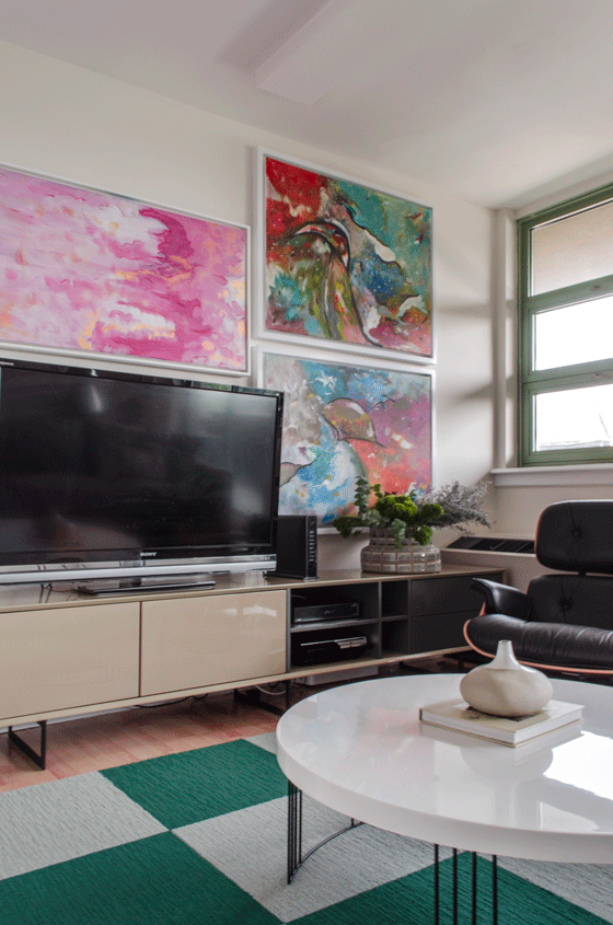 moderin, contemporay, minimal, colorful living room, interior design, custom design