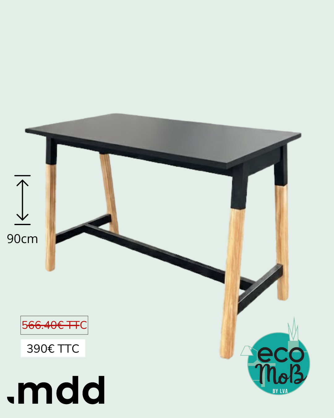 Table haute MDD 120x70x90