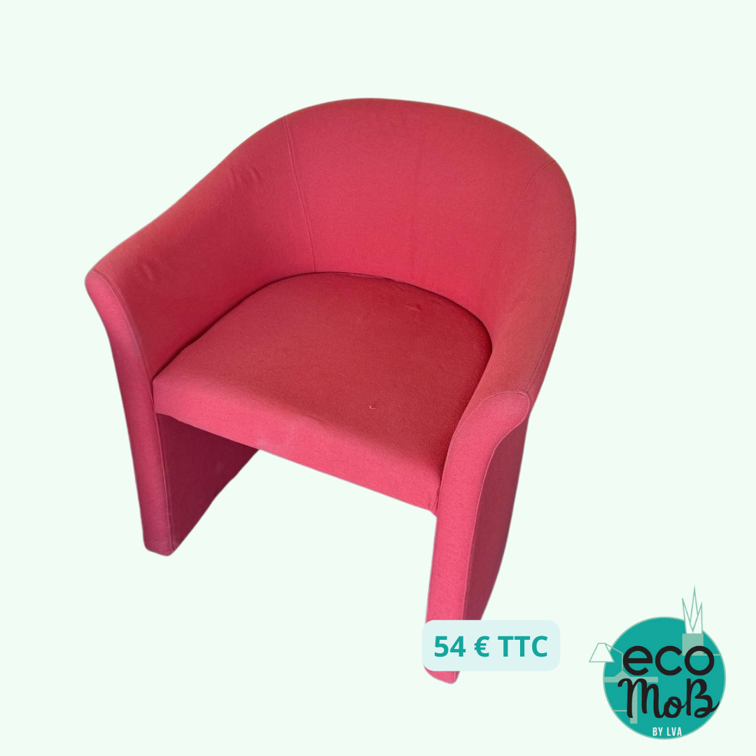 Fauteuil tissu rouge
