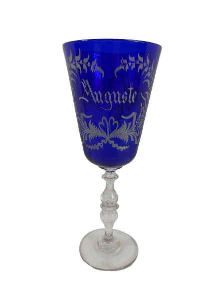 Thumbnail: Old XIXth caterpillar, pair of newlyweds glasses.