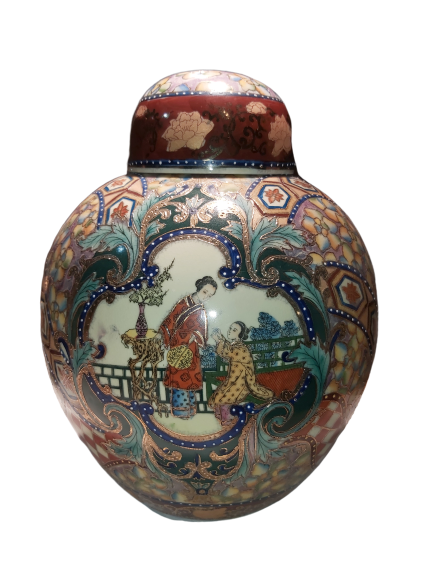 Asian earthenware pot.