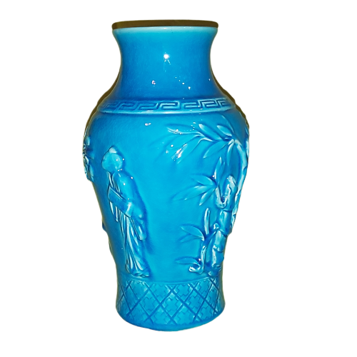 Miniature : Longwy : vase asiatique.