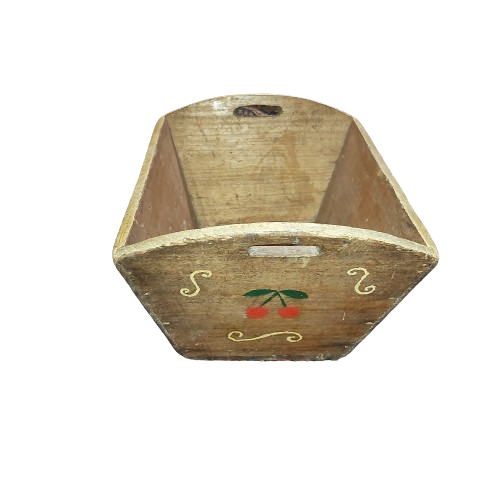 Thumbnail: Vintage wooden tub from the 60s with fruit decoration.