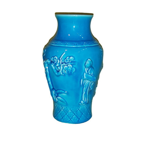 Miniature : Longwy : vase asiatique.
