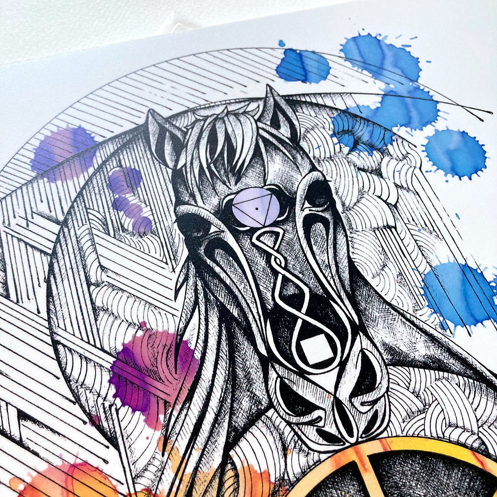 Thumbnail: quadro con illustrazione dell'animale guida Cavallo