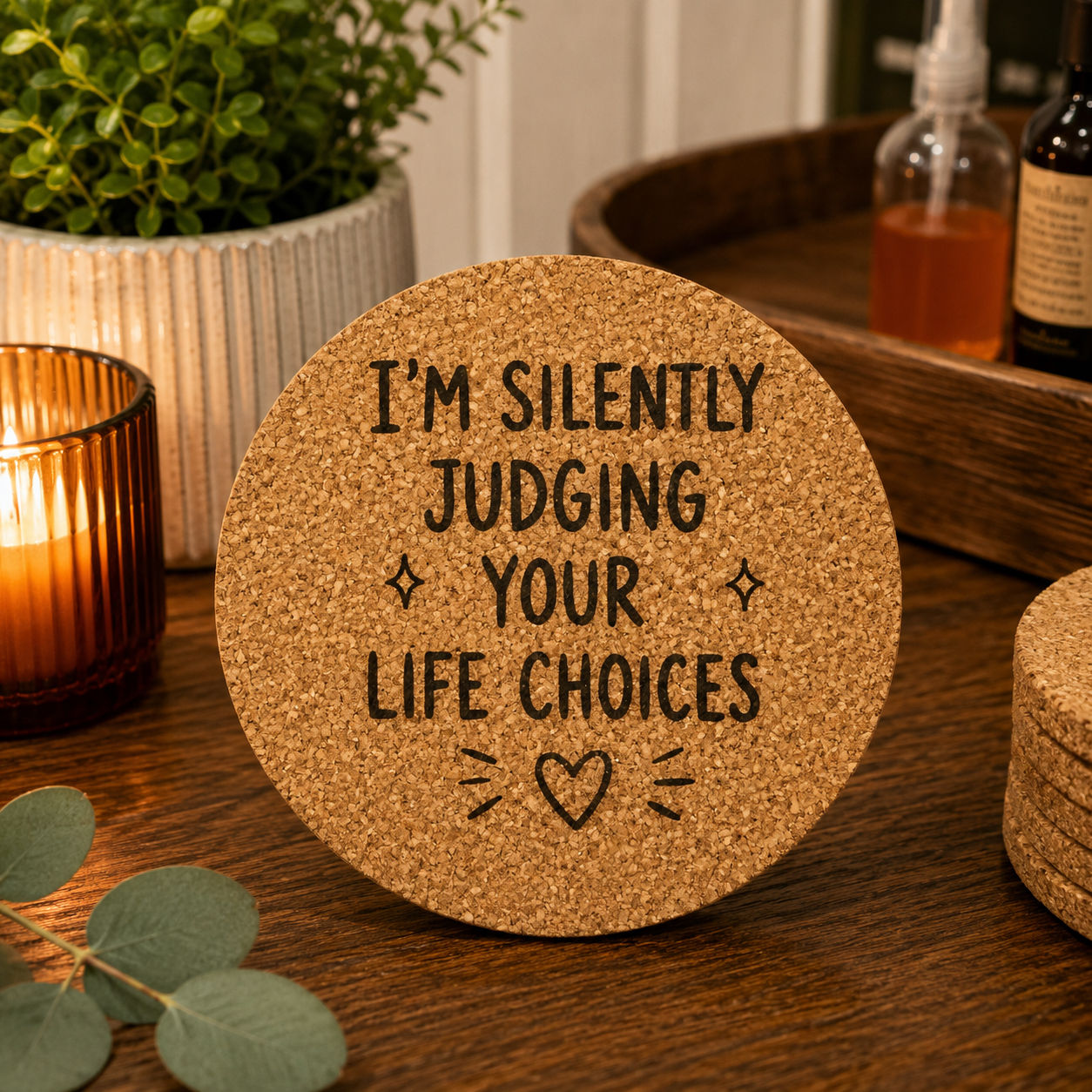 Life Choices Cork coaster