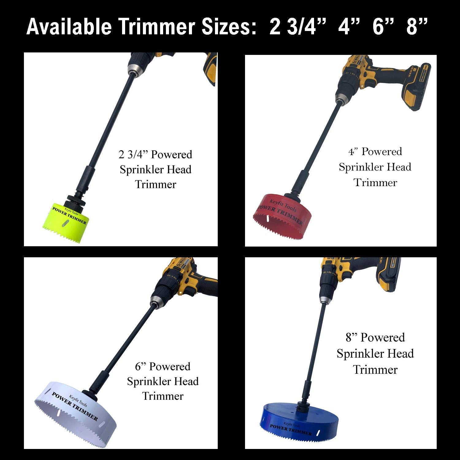 Keyfit Tools Power Sprinkler Head Trimmer 4 Diameter Trim Your Rotors & Spray Heads in Seconds