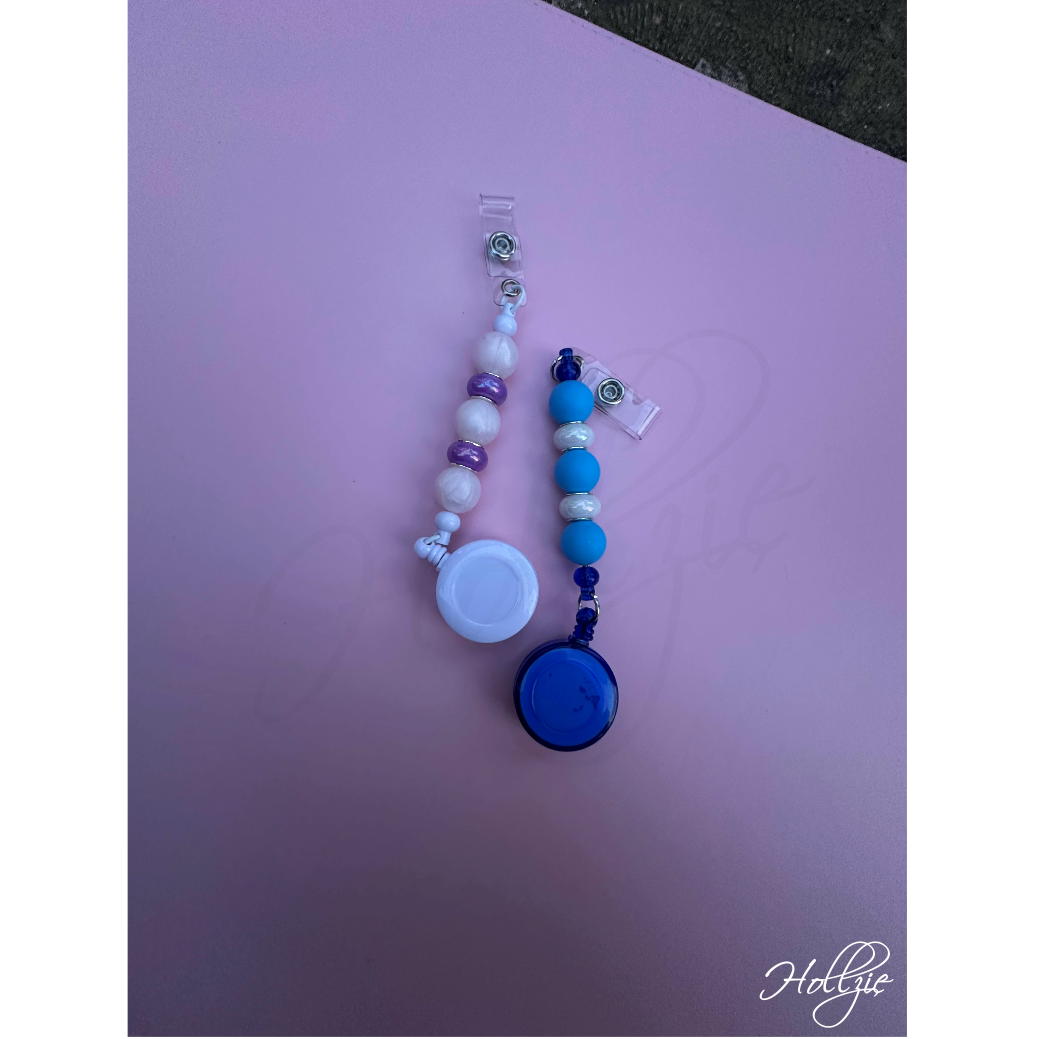 Handmade Beaded Rectractable Badge Clips