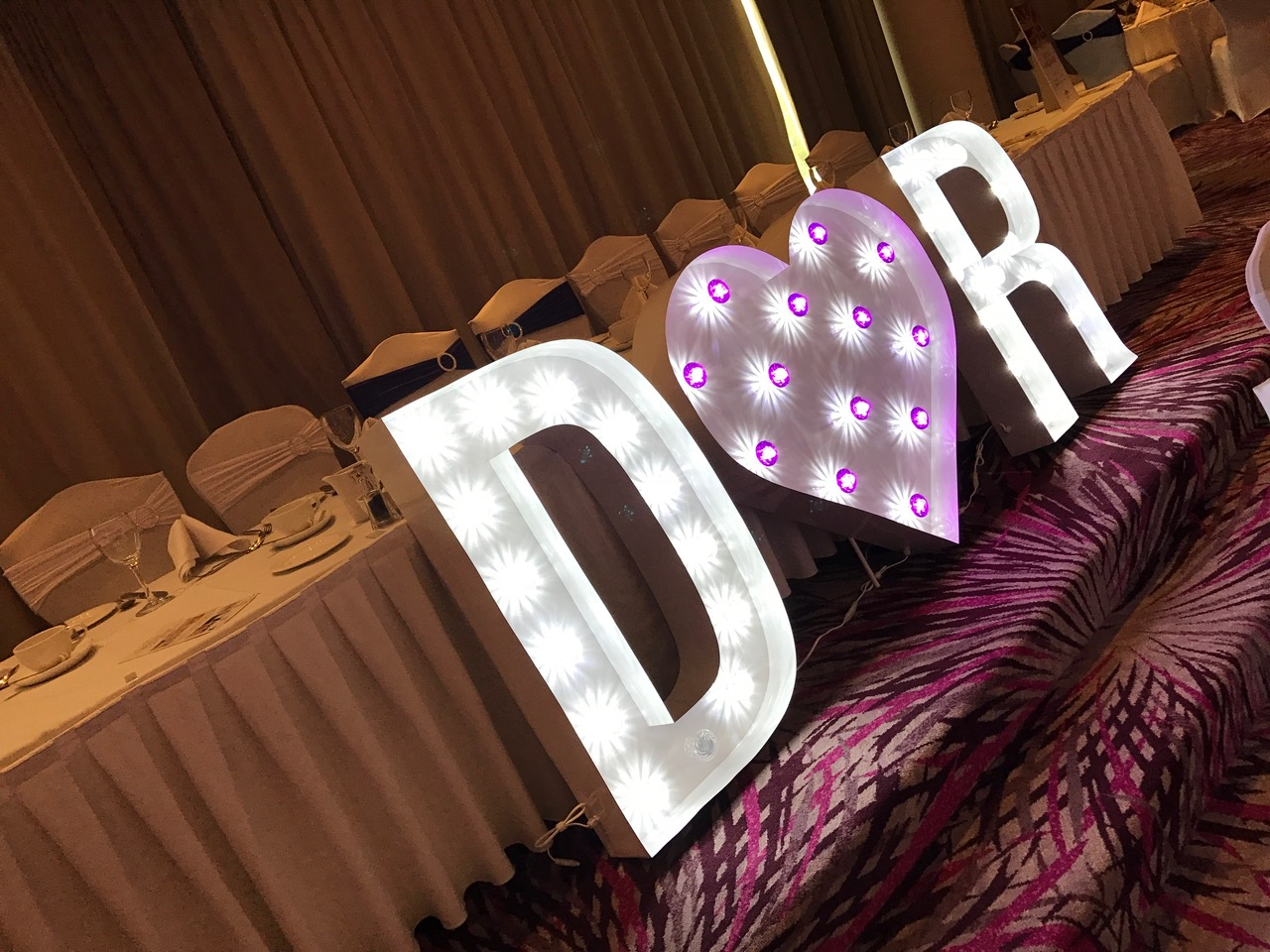 Marquee LightUp Letters Hire Wedding Essentials NI