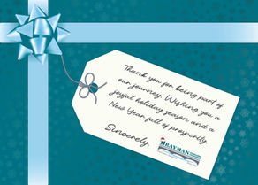 Holiday greeting card as a wrapped present