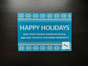 Holiday greeting card in a sweater design
