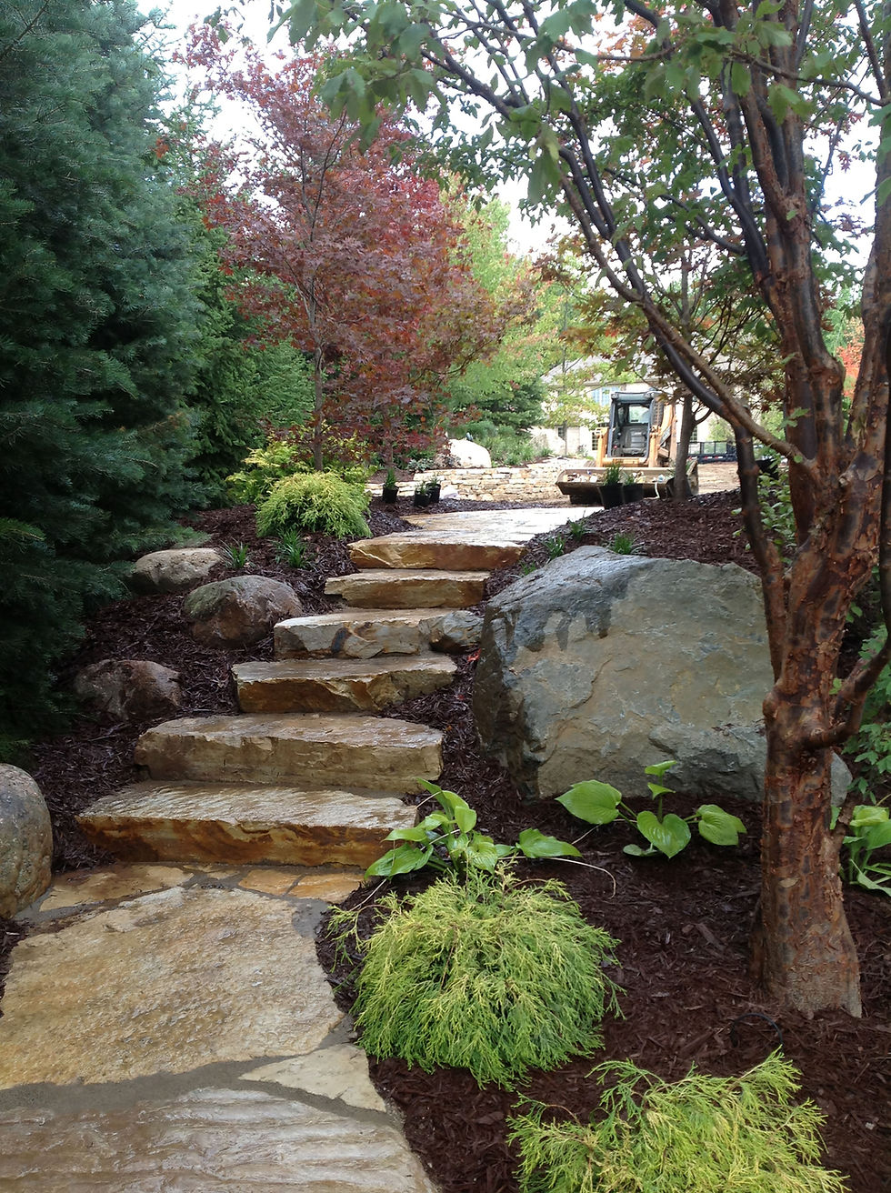 Haslett MI natural stone garden walkway installation