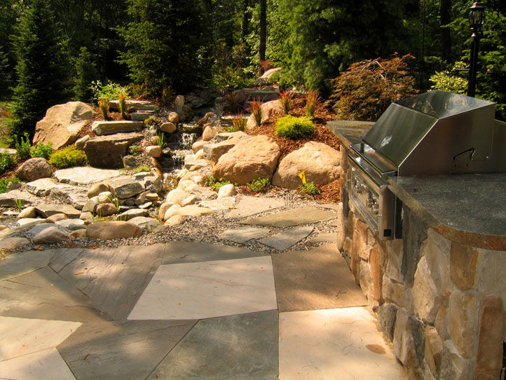 luxury outdoor cooking space Mid Michigan landscape