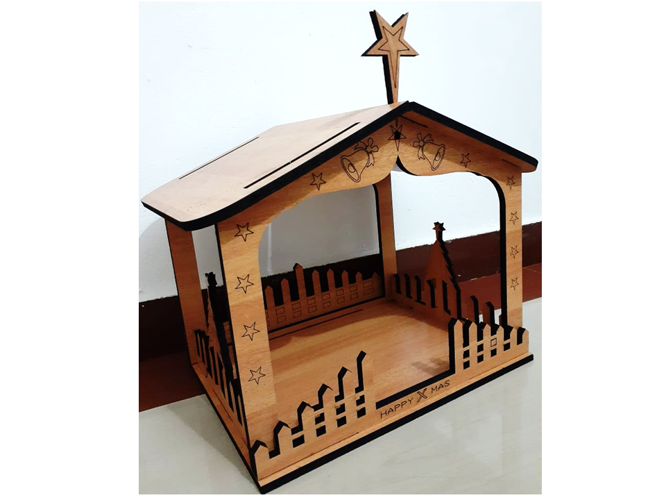 Thumbnail: Elegance Central Wooden Christmas Crib Set | Good Finished Wood Nativity Set |