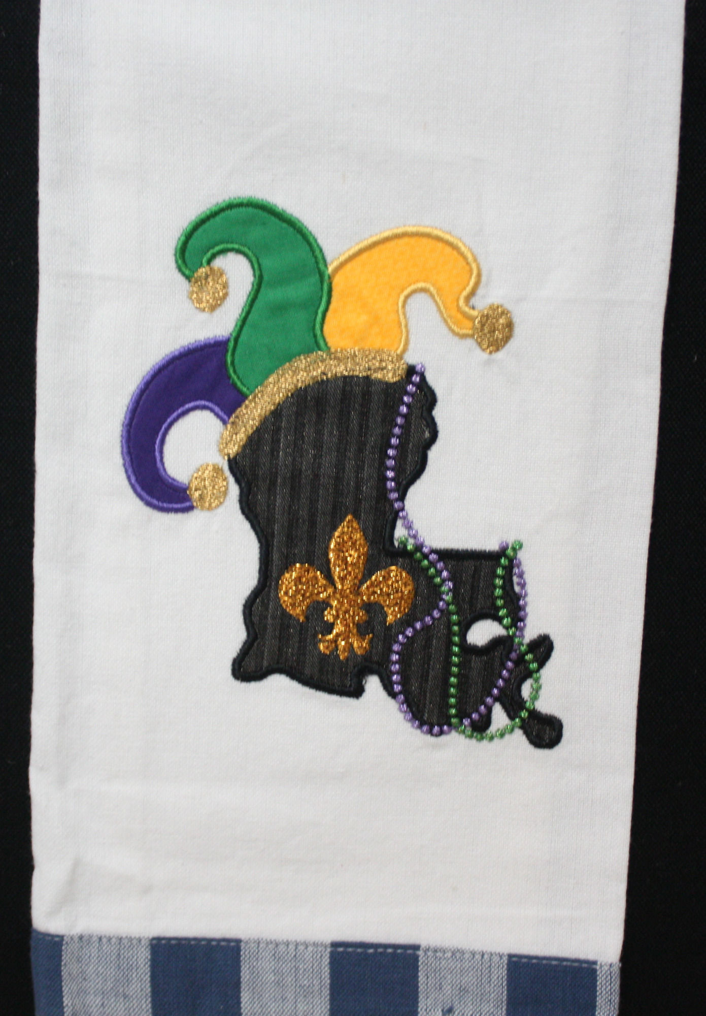 LA State Mardi Gras Dishtowel