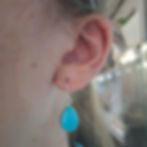 Boucle d'oreille turquoise - pierre naturelle véritable - Coccinelle TROYES