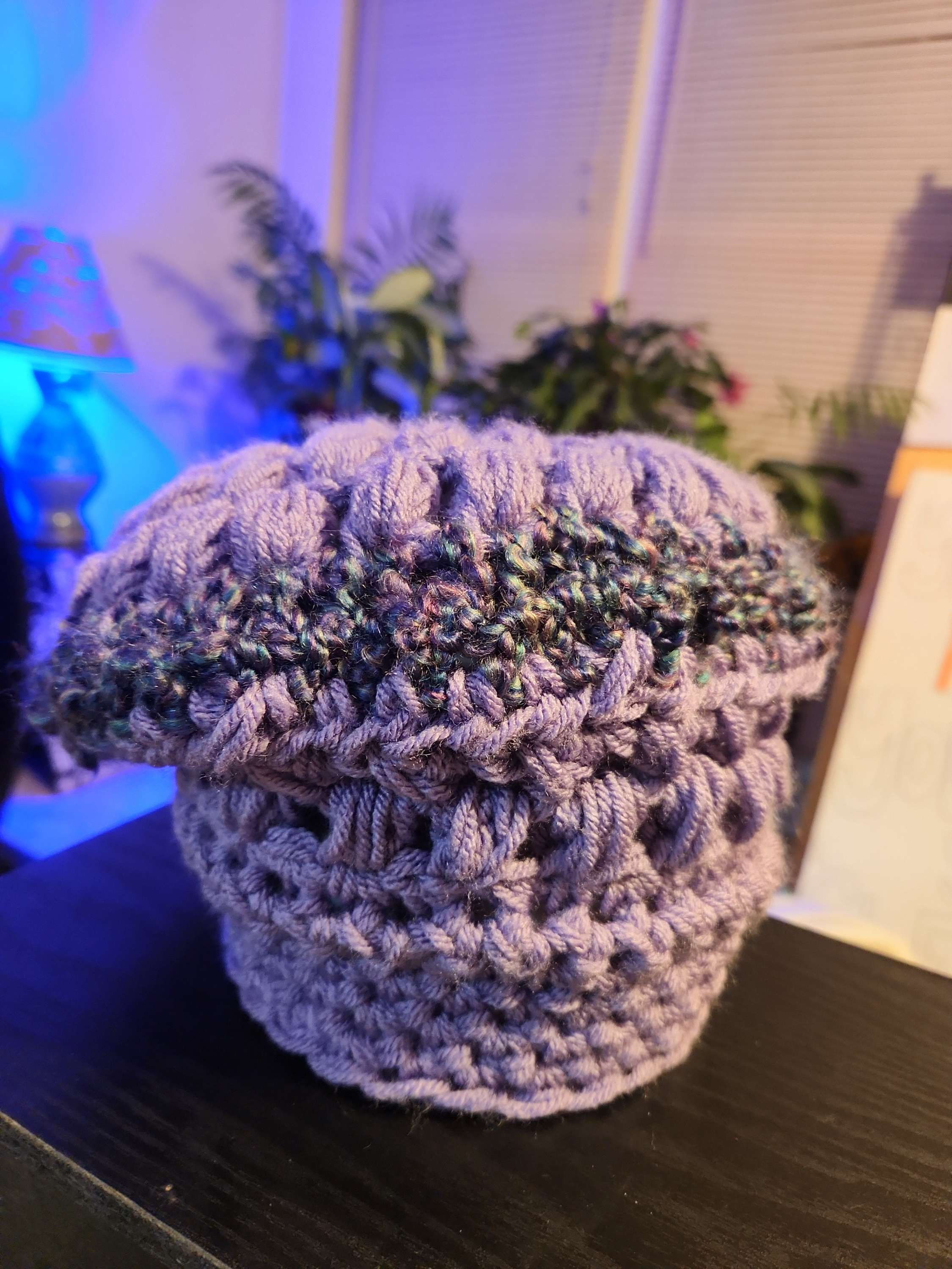 Purple Crochet Adult Hat