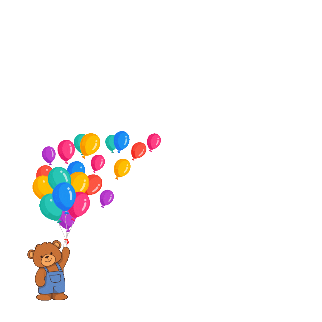 Beary Fun Friends parties and events logo bear with balloons
