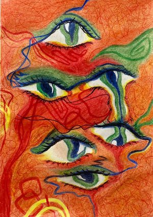 "you are perceived" Oil Pastels on Paper