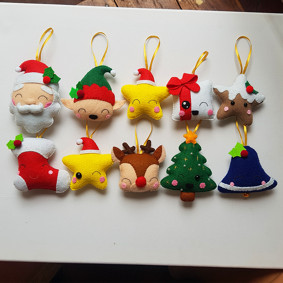 Miniatura: Set de 10 adornos navideños