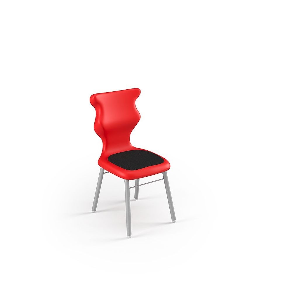 Miniaturbild: Kitastuhl Klassisch Soft in Rot mit gepolstertem Sitz und stabilem Stahlrohrgestell für Kindergarten und Kita.