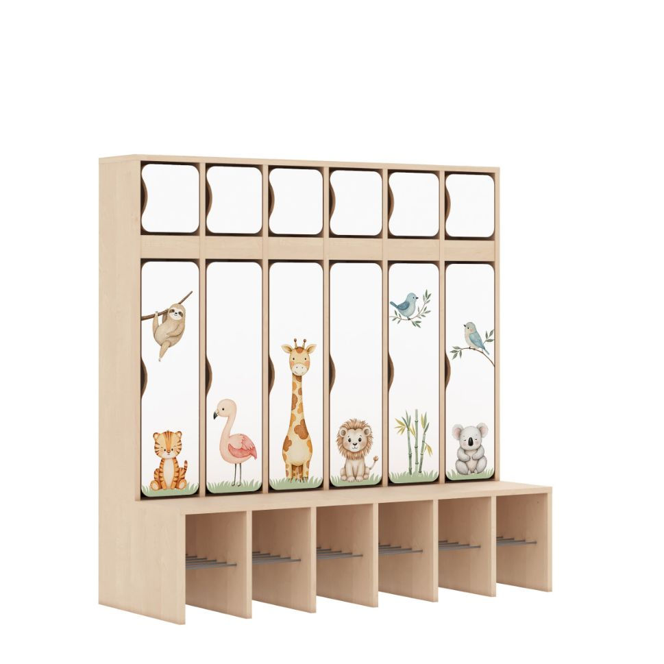 Miniaturbild: Hochwertige Motivtüren mit Tierillustrationen für Kindergarten Garderoben
