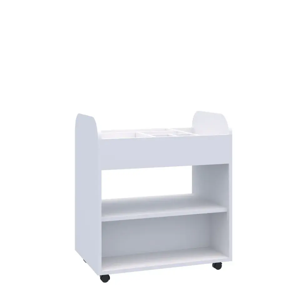 Miniaturbild: Mobiler Kunstschrank SMART 2P in Weiß für Kita und Kindergarten