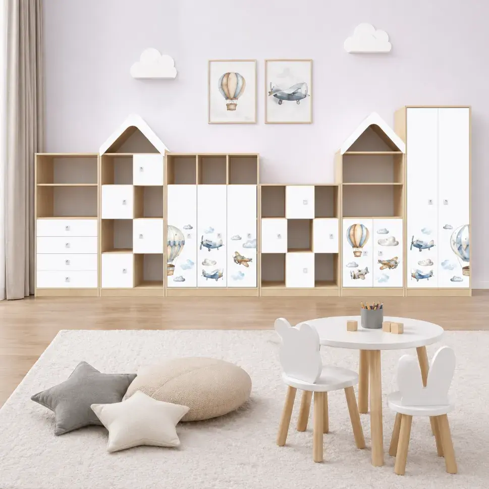 Miniaturbild: Kita Möbel Set 2 BLOX-Base in moderner Raumgestaltung mit funktionalen Regalen und Schränken