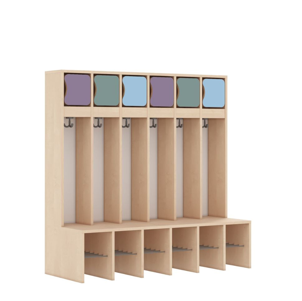 Miniaturbild: Kindergarten Garderobe für 6 Kinder mit separaten Garderobenplätzen