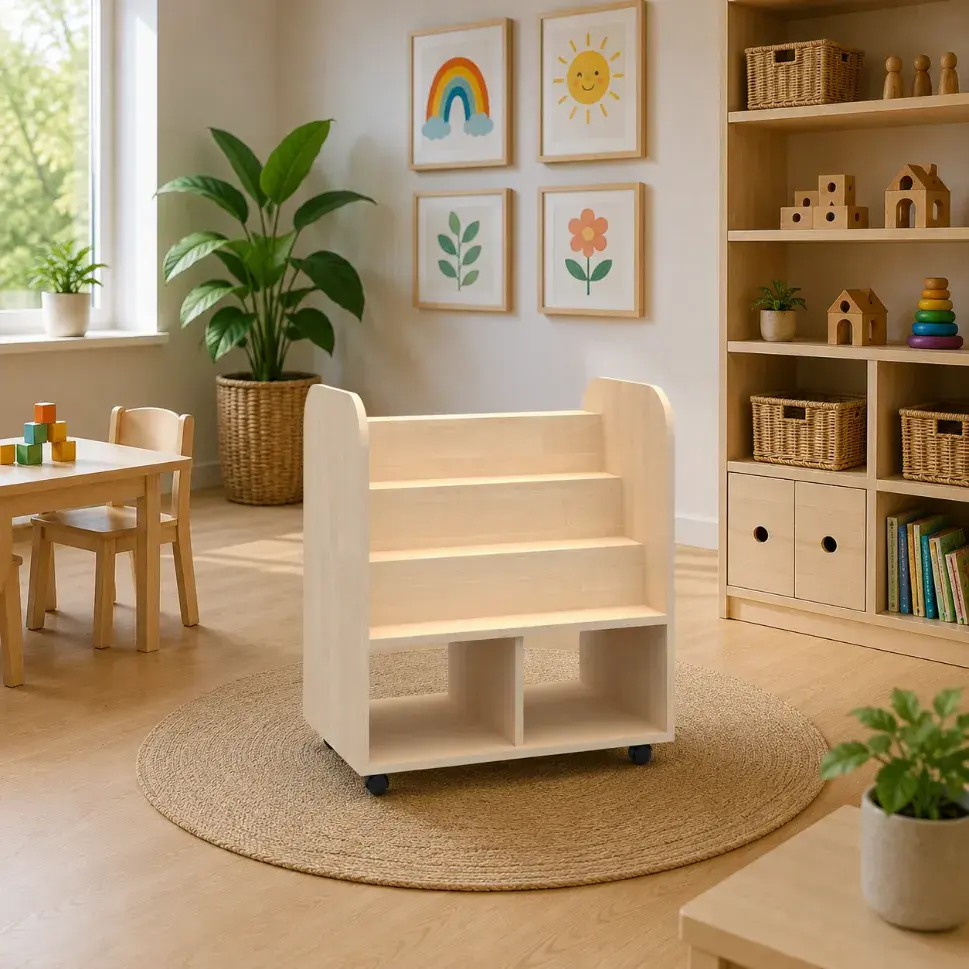 „Mobiler Ausstellungsschrank SMART 2P für Kita und Kindergarten“