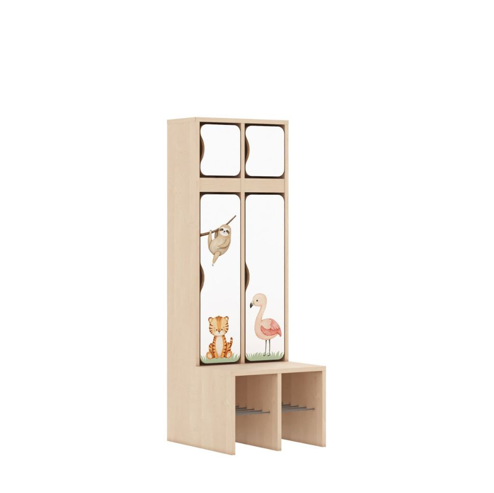 Miniaturbild: Kita Garderobe Animals mit 2 Plätzen und Tiermotiven